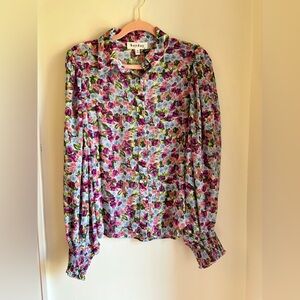 Button Up Longsleeve Floral Blouse